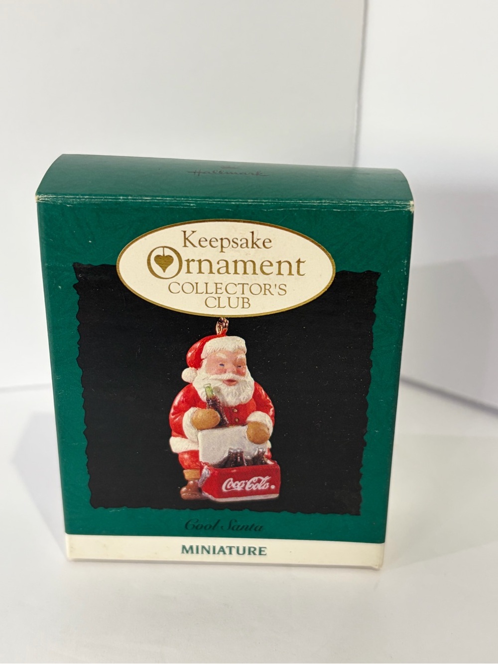 1993 Coca-Cola Collector’s Club Cool Santa Keepsake Miniature Ornament